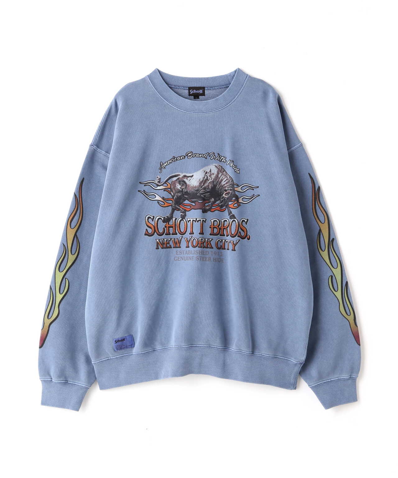 PIGMENT O/D CREW SWEAT "BULL FIRE"/ピグメント クルースウェット 'ブルファイア'