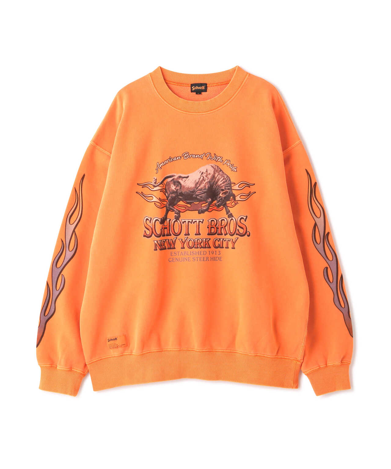 PIGMENT O/D CREW SWEAT "BULL FIRE"/ピグメント クルースウェット 'ブルファイア'