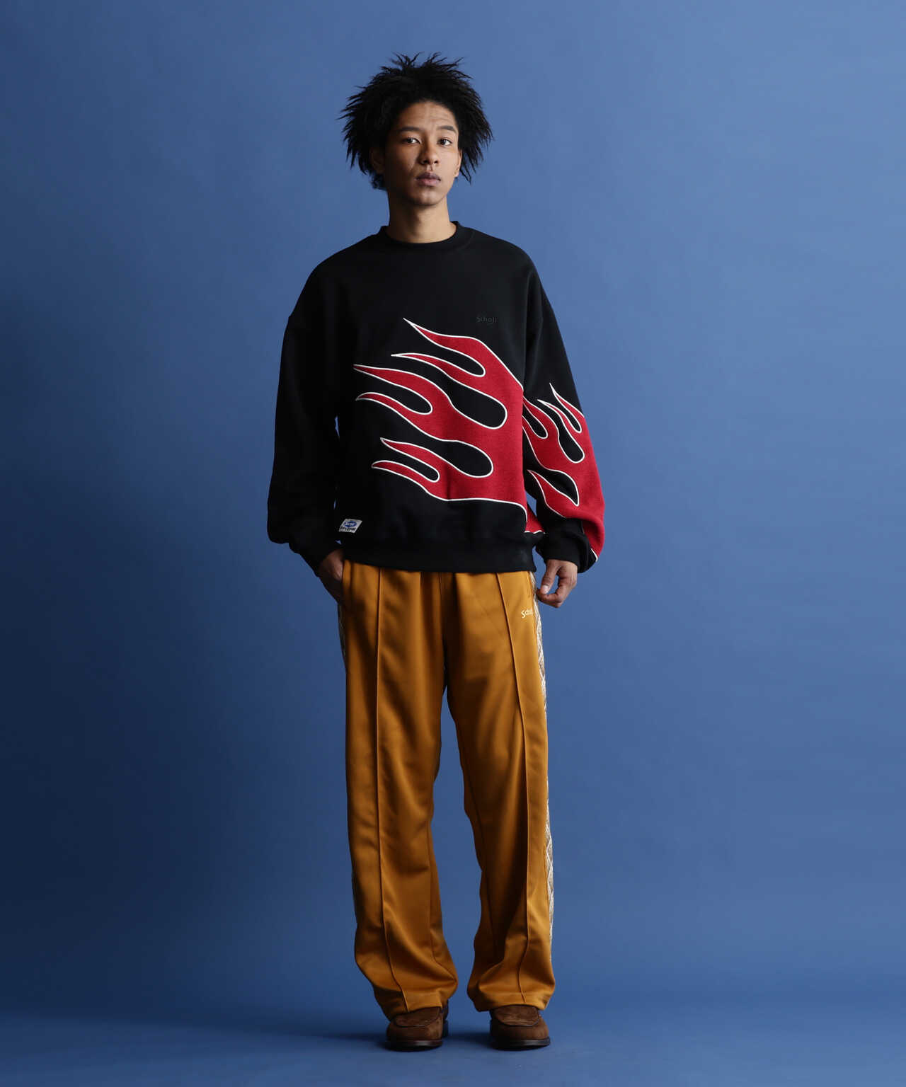 WEB LIMITED】CREW SWEAT FIRE PATTERN/クルーネック スウェット 