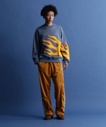 【WEB LIMITED】CREW SWEAT FIRE PATTERN/クルーネック スウェット "ファイアパターン"
