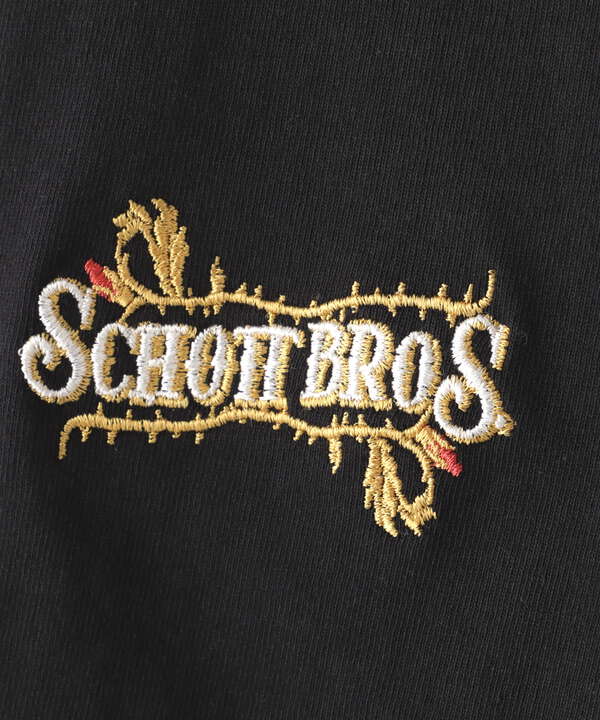 S/S T-SHIRT "EMBROIDERED　SCHOTT　BROS."/刺繍Tシャツ "ショットブロス"