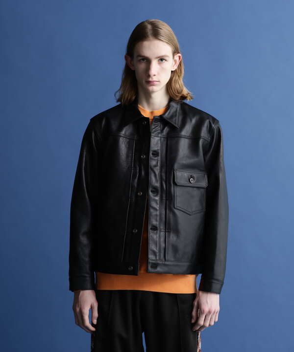 deluxeデラックスSchott  SHEEP LEATHER 1st TRACKER JACKET