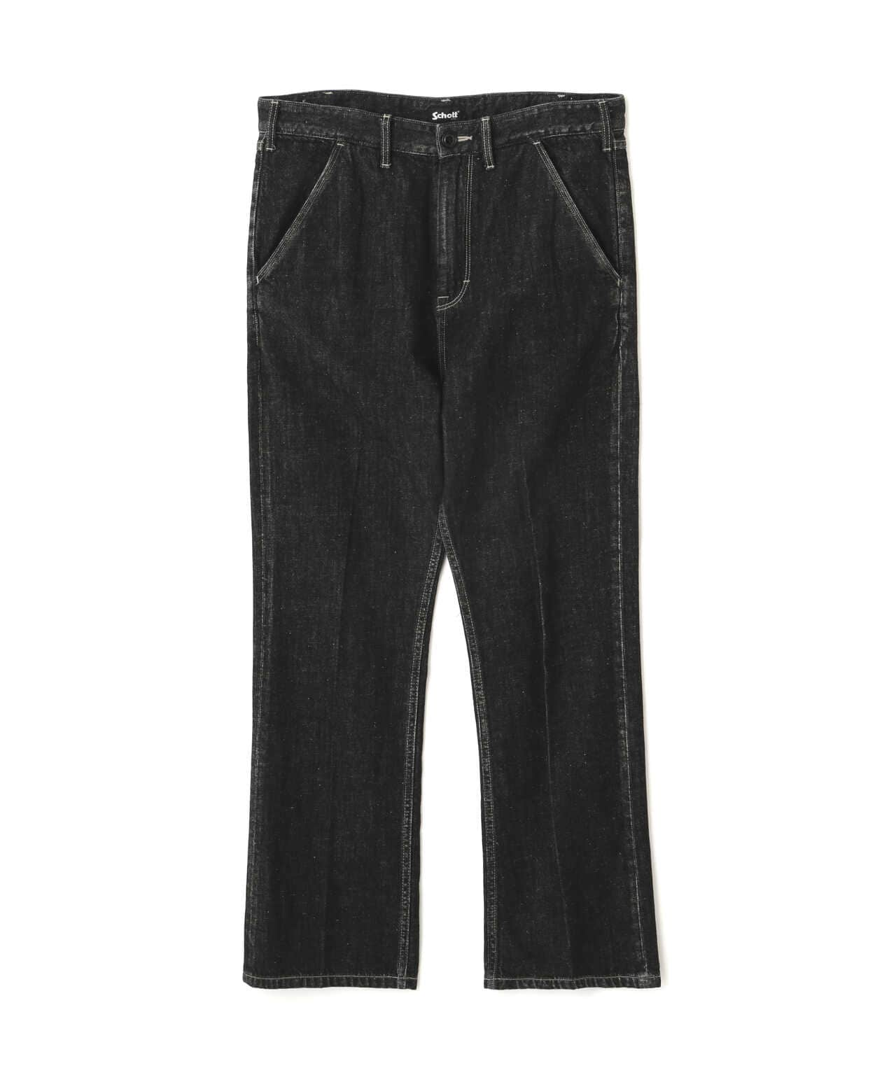 NEP BLACK DENIM FLARE PANTS/ネップデニム フレアパンツ