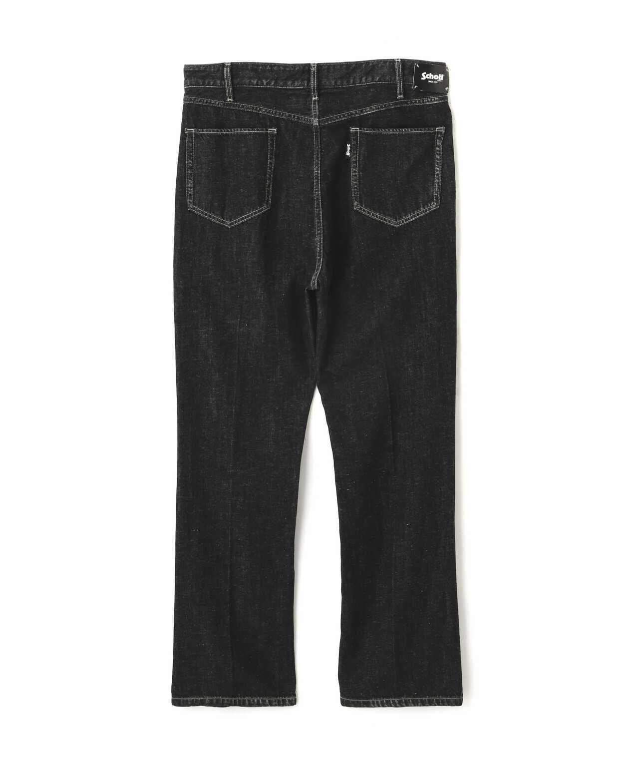 NEP BLACK DENIM FLARE PANTS/ネップデニム フレアパンツ | Schott