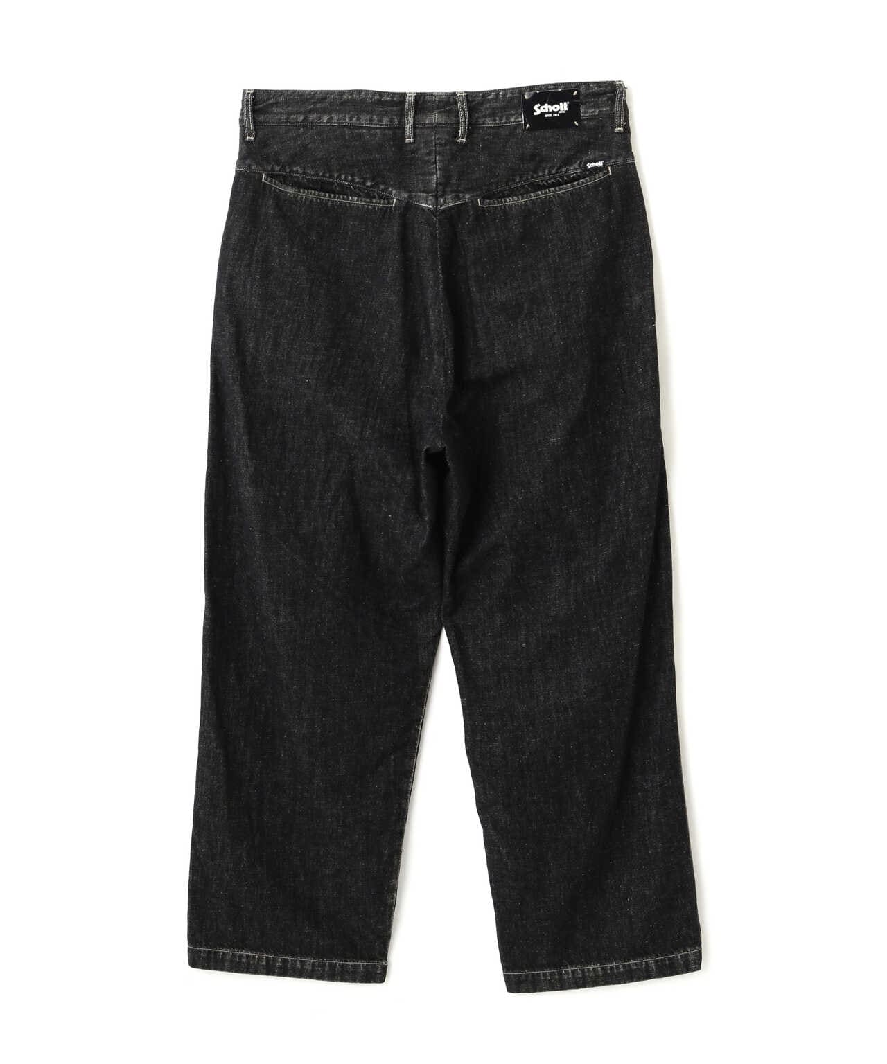 NEP BLACK DENIM 2 TUCK PANTS/ネップブラックデニム 2タックパンツ