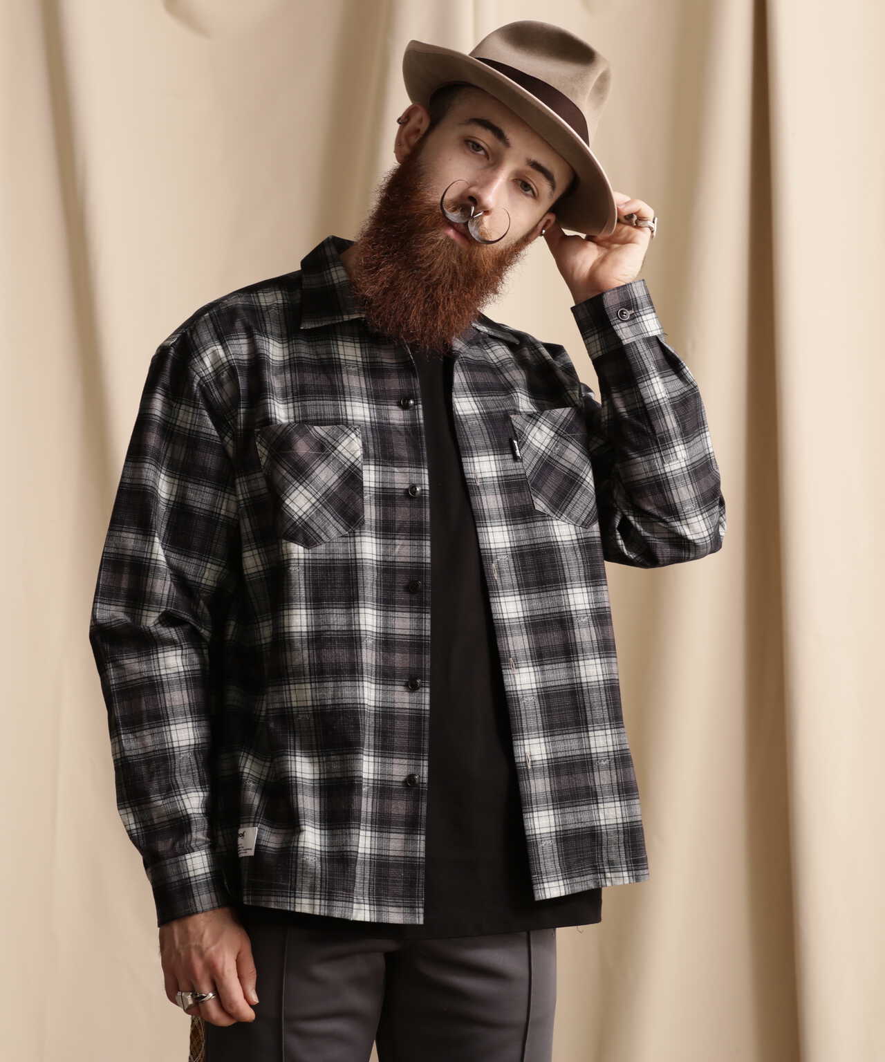 M QUILTED FLANNEL SHIRT ハーレー フランネルシャツ-