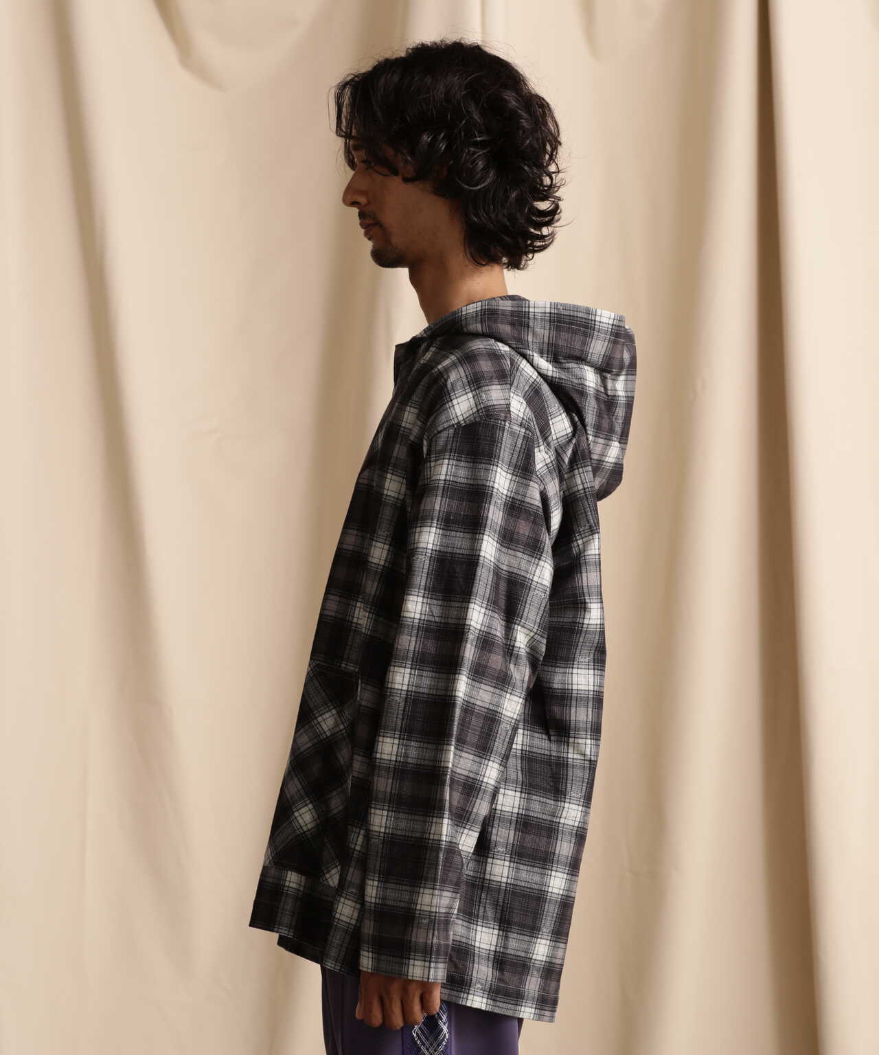 BAJA HOODED OMBRE NEL SHIRT/バハフーディー オンブレネルシャツ