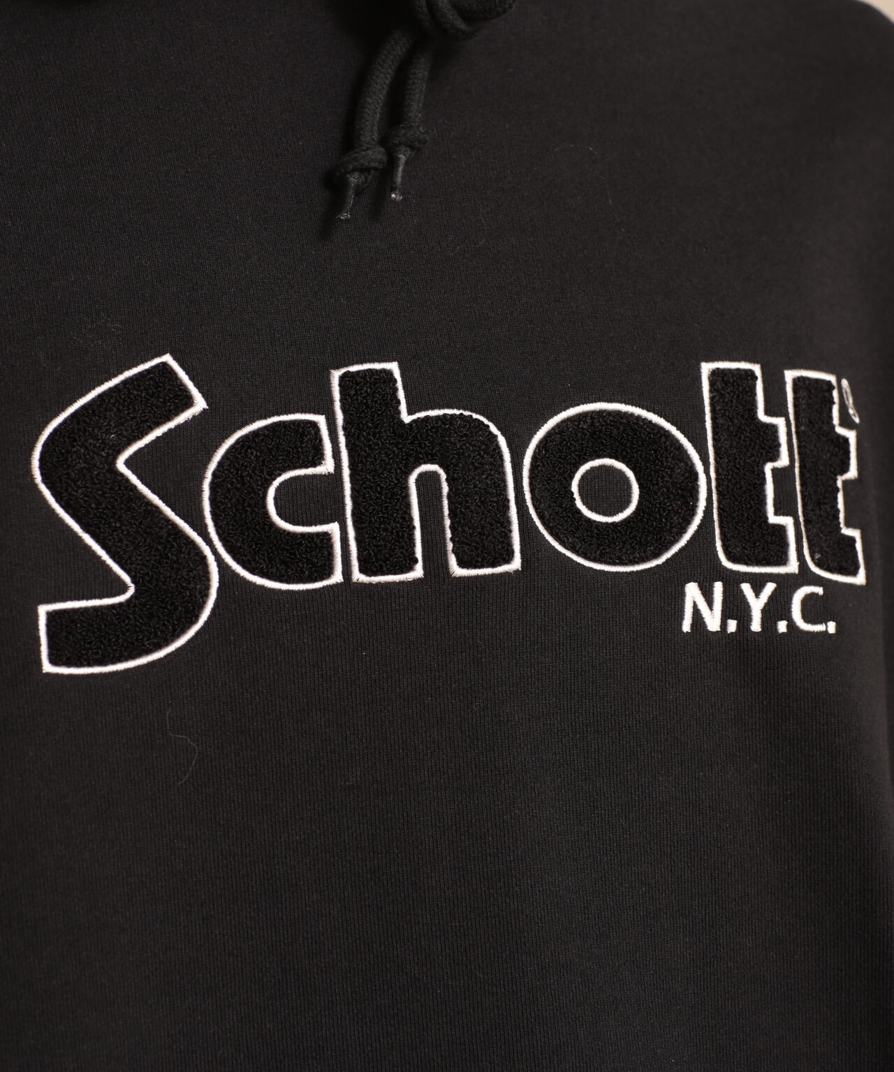 HOODED SWEAT SHENEEL LOGO /シニールロゴ パーカー | Schott