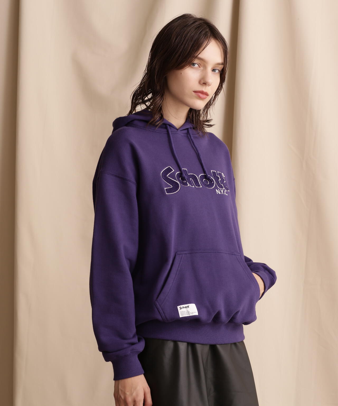 HOODED SWEAT SHENEEL LOGO /シニールロゴ パーカー | Schott