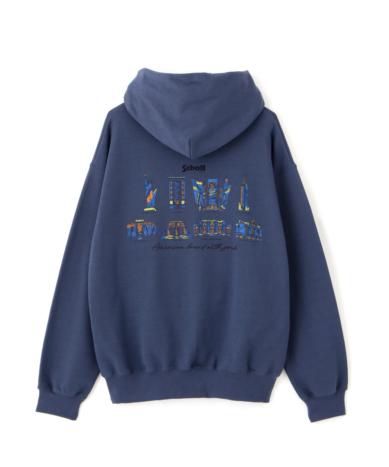 HOODED SWEAT N.Y. MAP /ニューヨークマップ パーカー | Schott