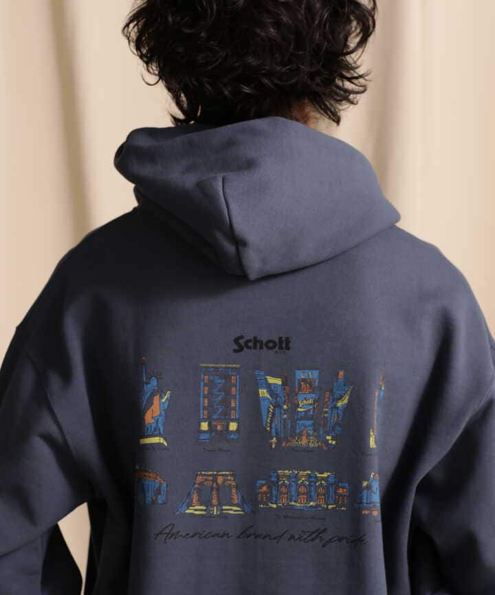 HOODED SWEAT N.Y. MAP /ニューヨークマップ パーカー