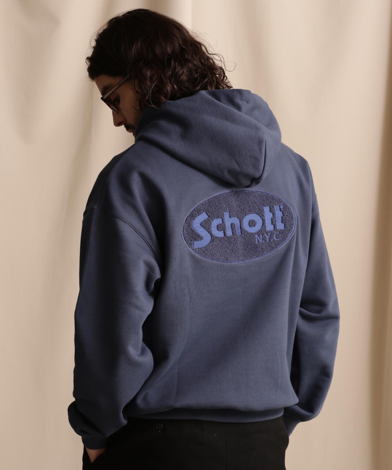 100周年限定】Schott レザージャケット トラックフーディー 黒 L-