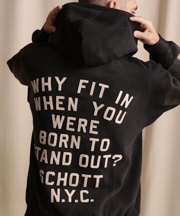 WEB LIMITED/HOODED SWEAT LETTERING SCHOTT/レタリング ショット パーカー