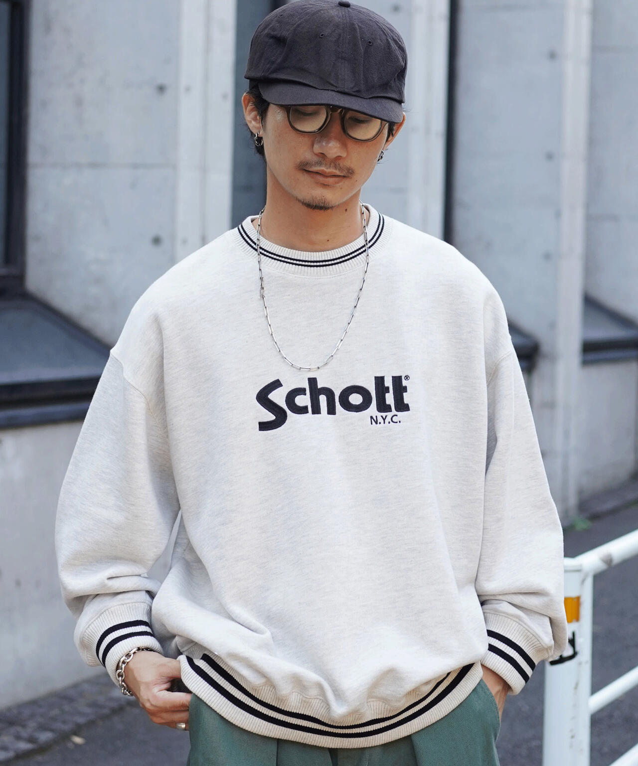 WEB LIMITED/LINE RIB CREW SWEAT/ラインリブ クルーネックスウェット