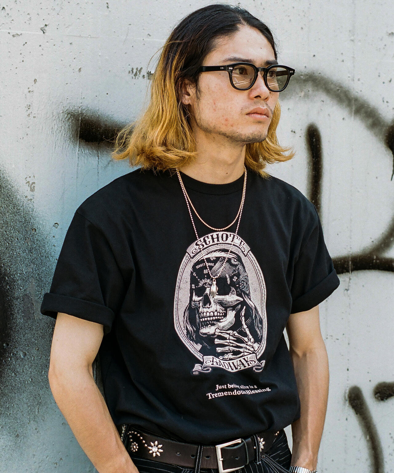 BADWAY/バッドウェイ/SS B.W. T-SHIRT/コラボ Tシャツ | Schott 