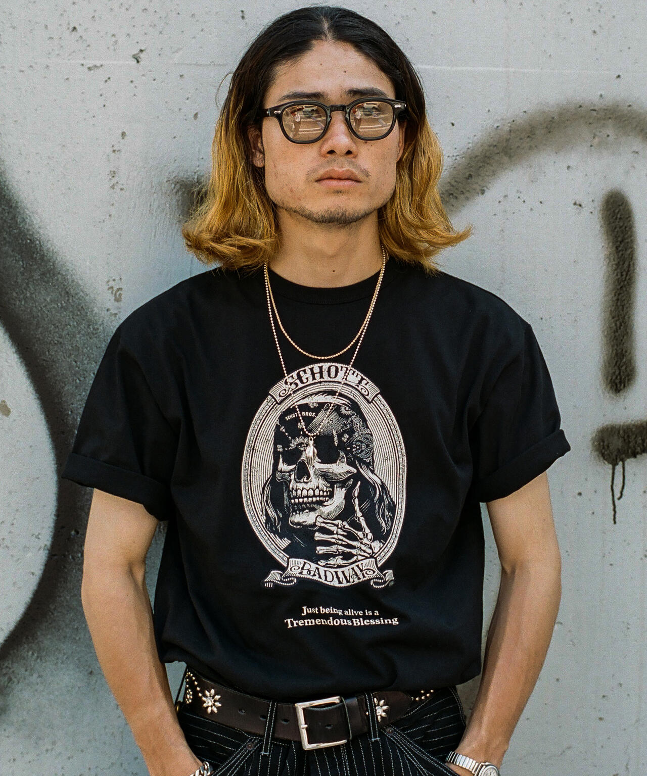 BADWAY/バッドウェイ/SS B.W. T-SHIRT/コラボ Tシャツ | Schott