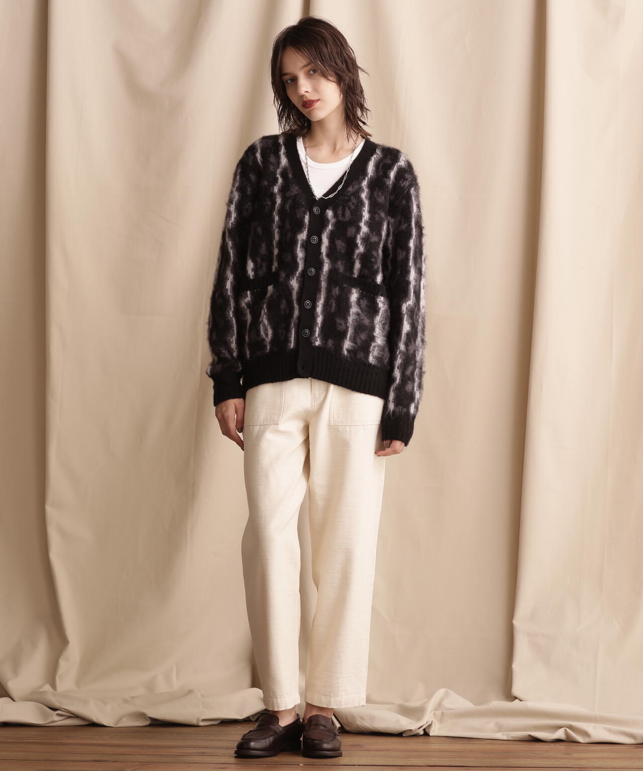 SHAGGY KNIT CARDIGAN THUNDERBOLT PANTHER/シャギーニット 