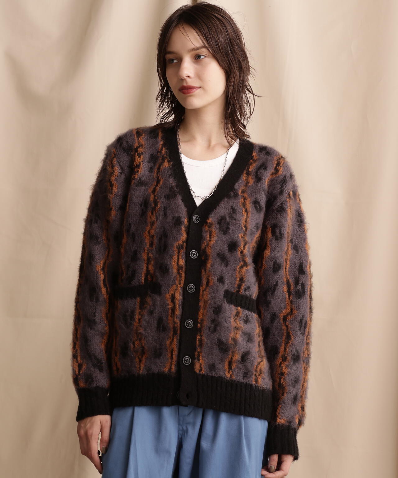 SHAGGY KNIT CARDIGAN THUNDERBOLT PANTHER/シャギーニット ...