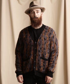 SHAGGY KNIT CARDIGAN THUNDERBOLT PANTHER/シャギー