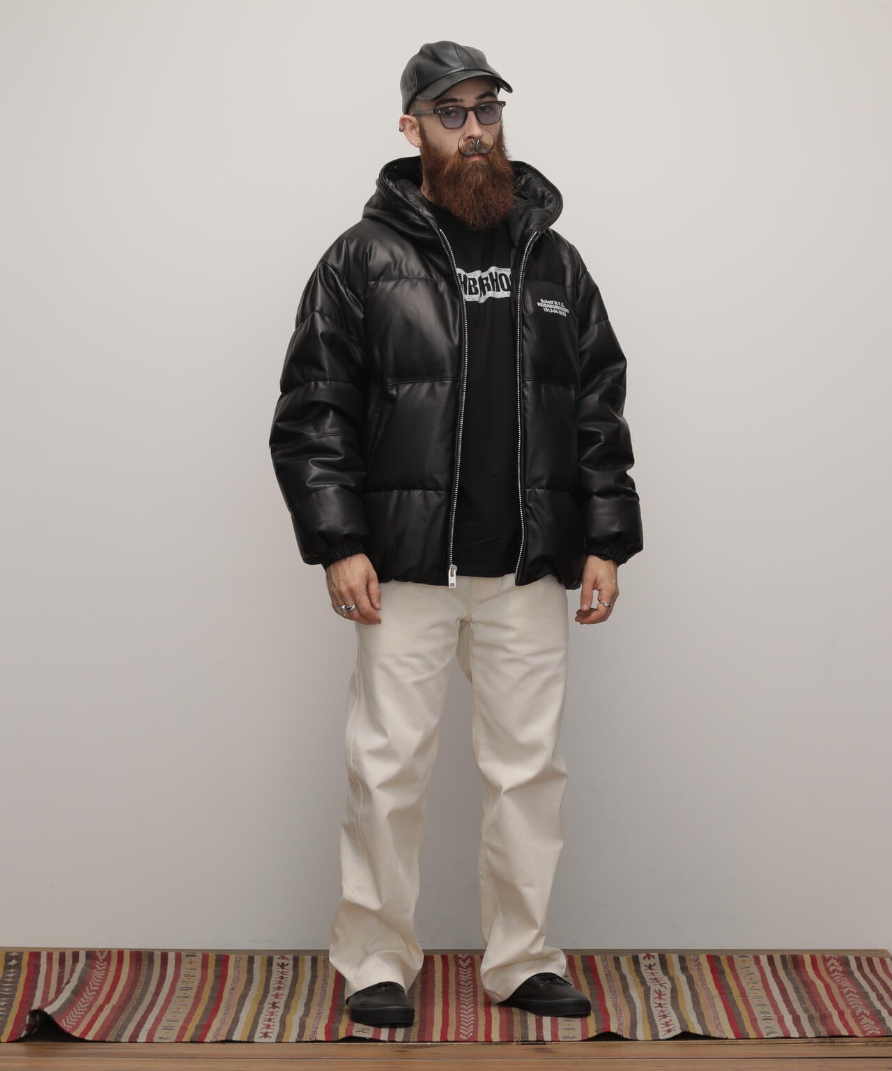 Schott NH/LEATHER HOODED JACKET