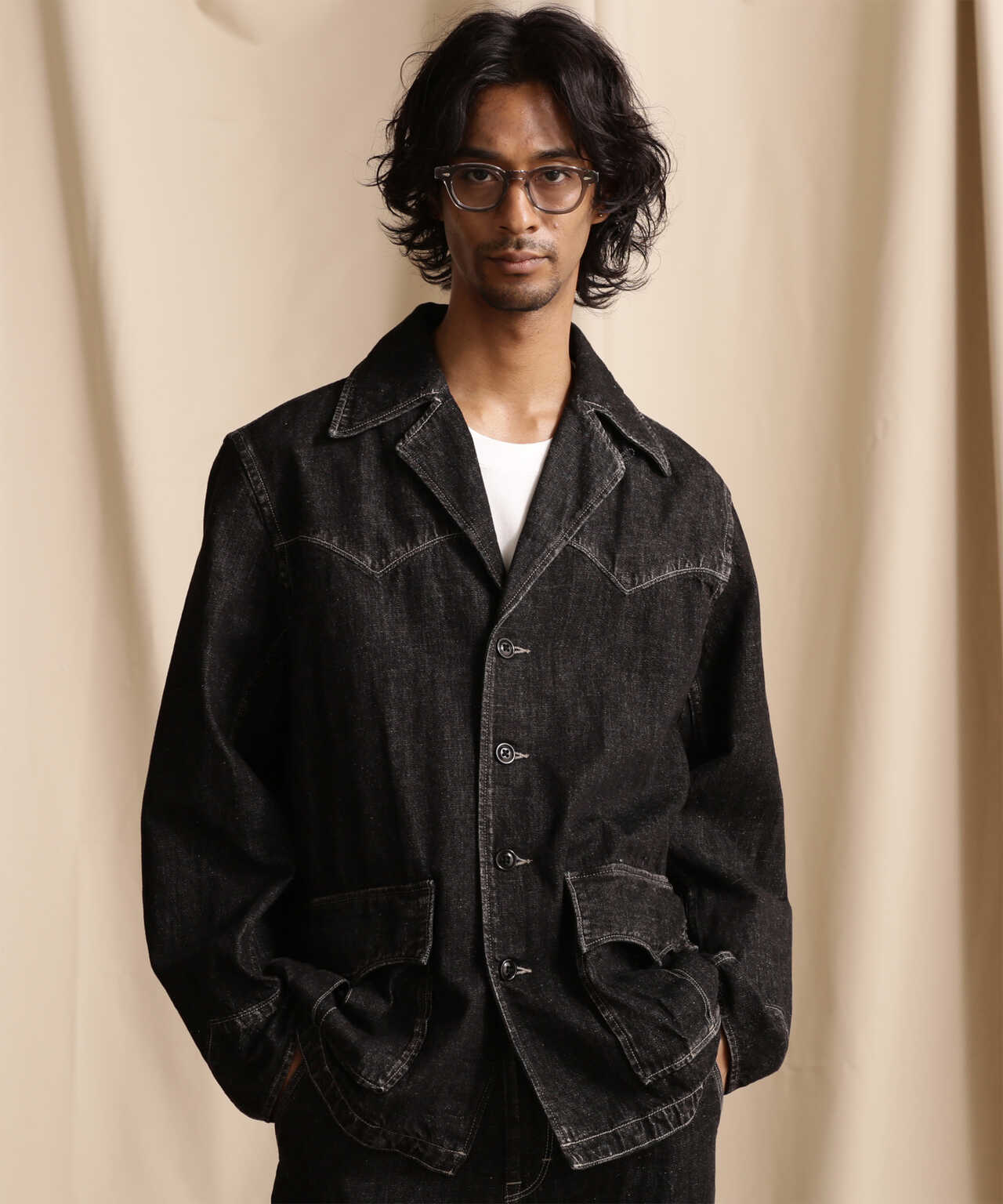 NEP BLACK DENIM WESTERN JACKET/ネップブラックデニム ウエスタン ...