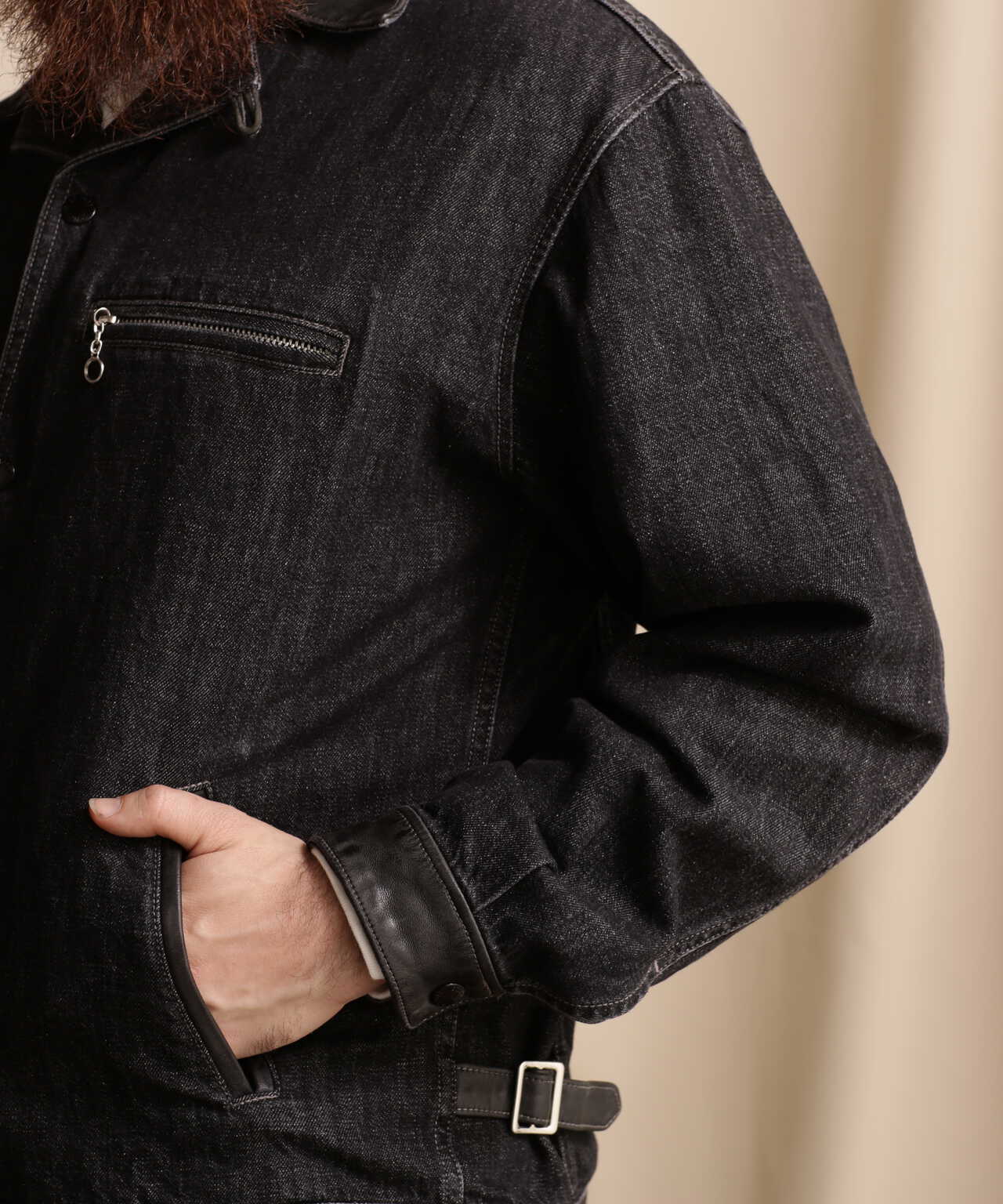 NEP BLACK DENIM WORK JACKET/ネップブラックデニム ワークジャケット