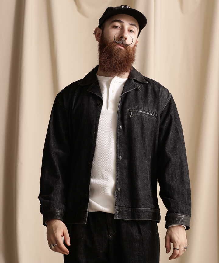 NEP BLACK DENIM WORK JACKET/ネップブラックデニム ワークジャケット ...