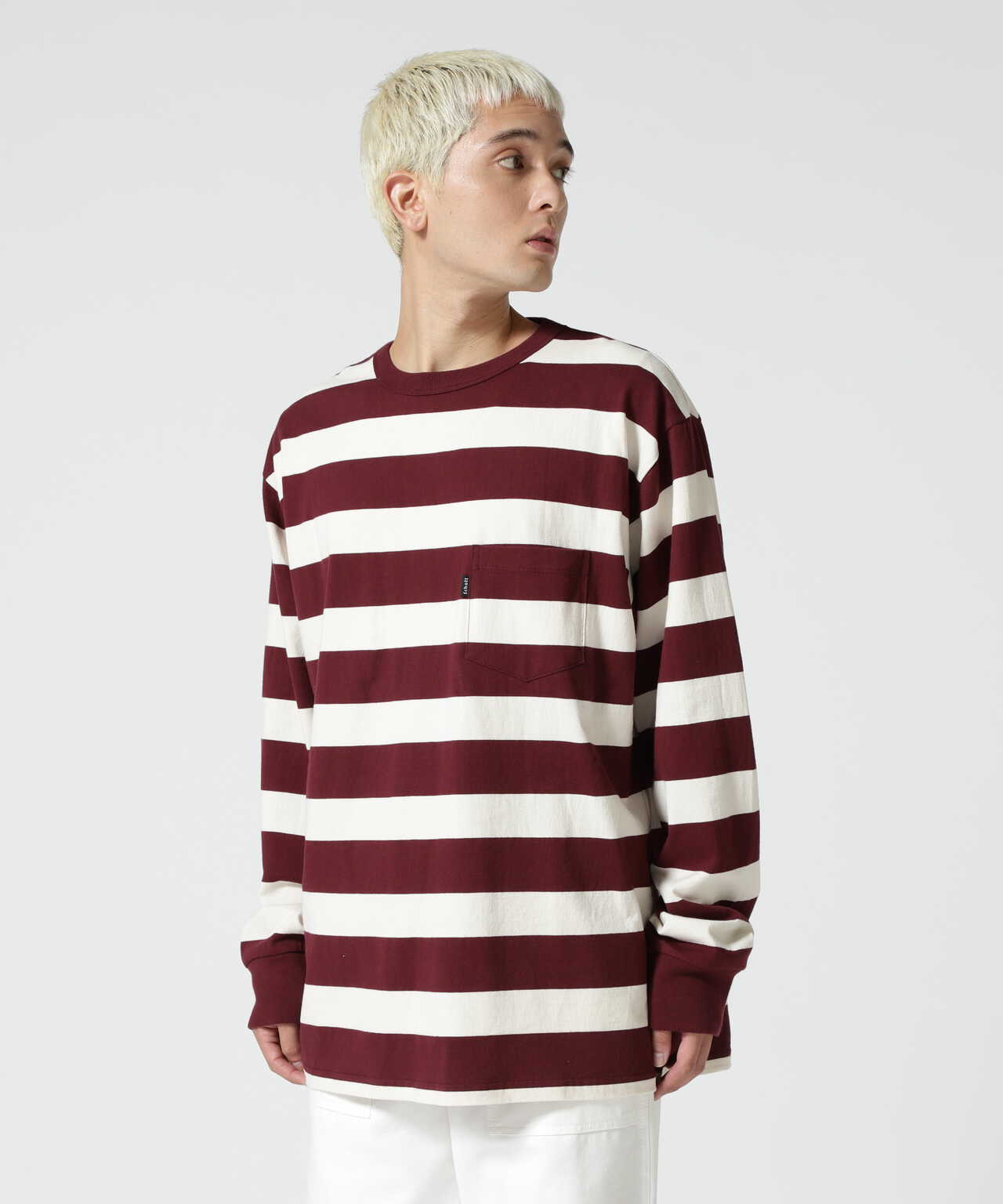 WIDE BORDER POCKET T-SHIRT/ワイドボーダー ポケットTシャツ | Schott