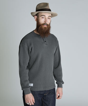 THERMAL PIGMENT O/D HENRY NECK T-SHIRT
