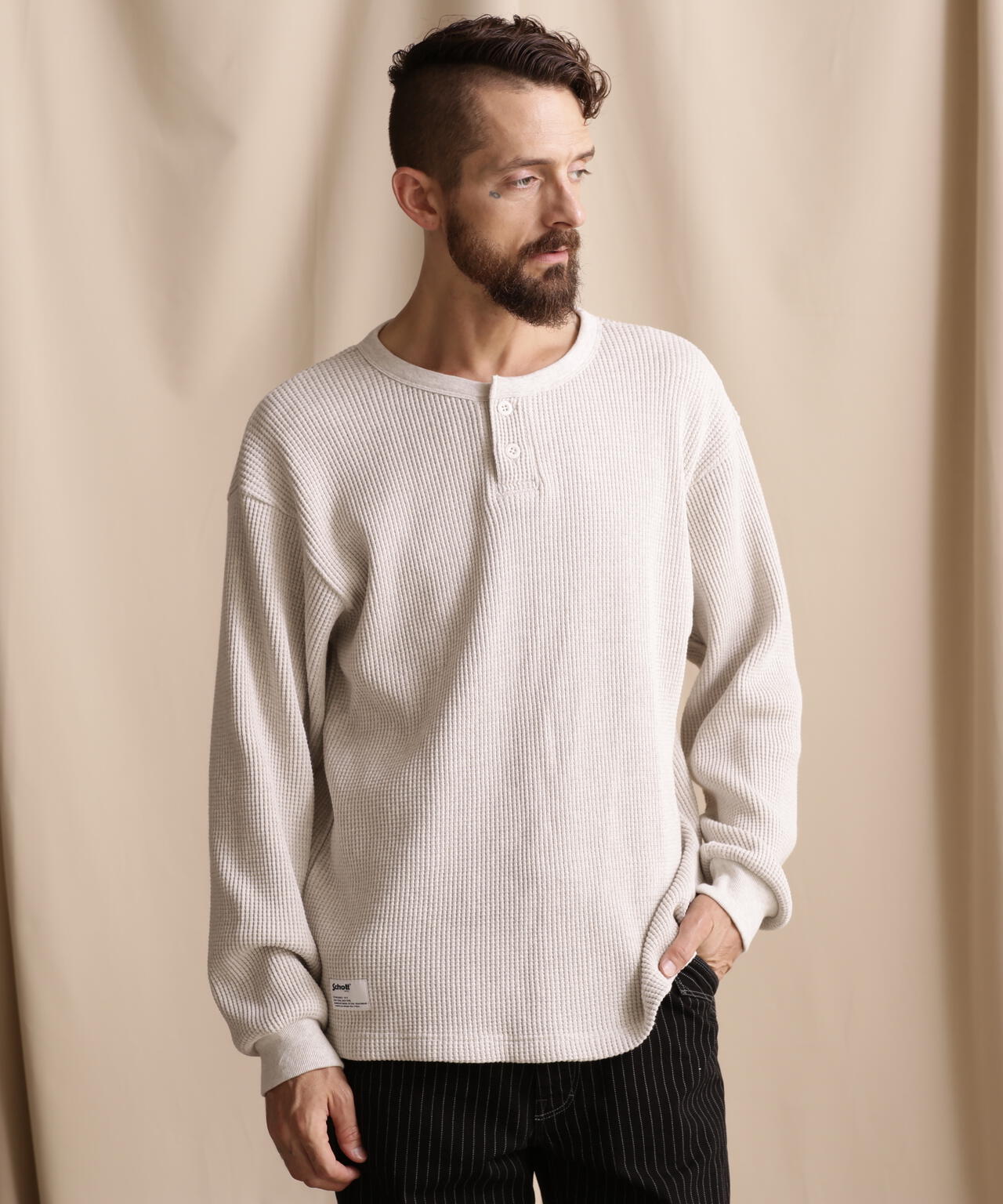 THERMAL PIGMENT O/D HENRY NECK T-SHIRT | Schott ( ショット ) | US