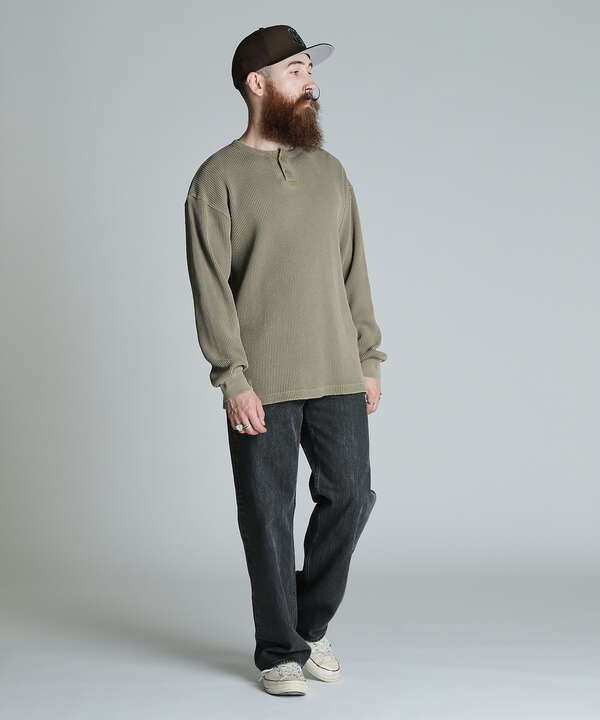 THERMAL PIGMENT O/D HENRY NECK T-SHIRT