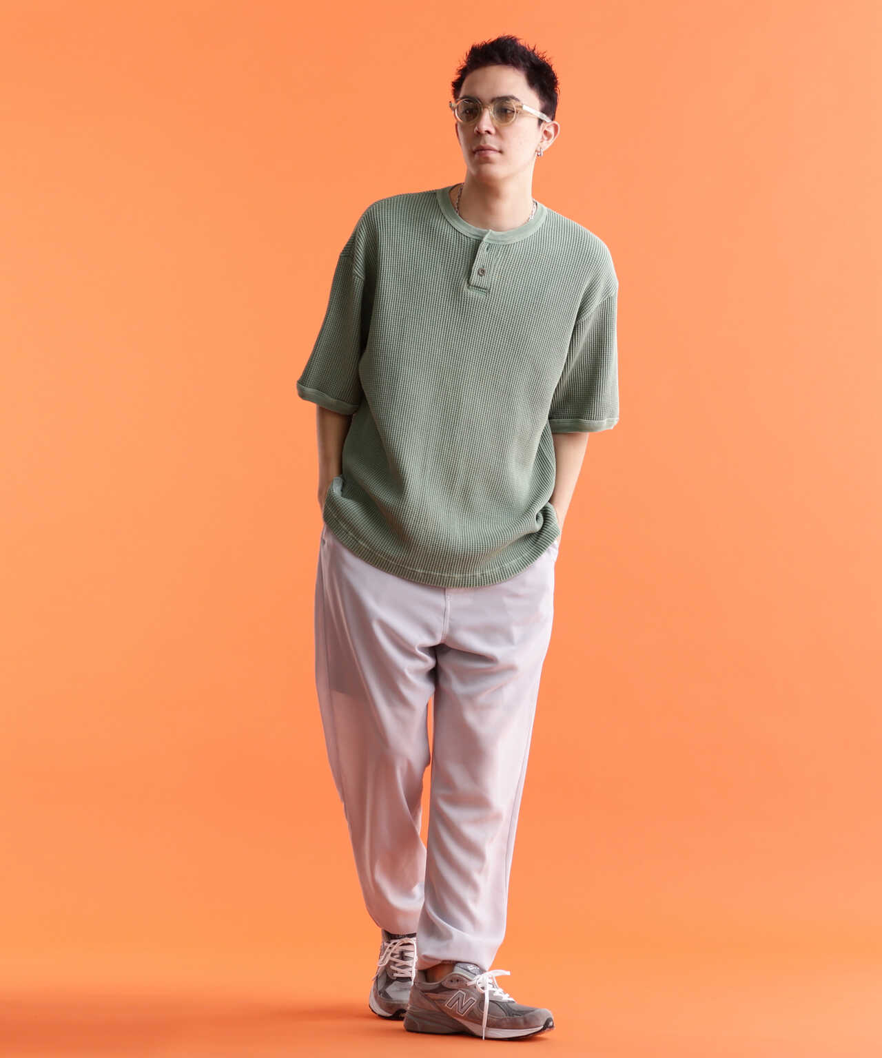 Schott/ショット/THERMAL PIGMENT O/D HENRY NECK T-SHIRT/サーマル