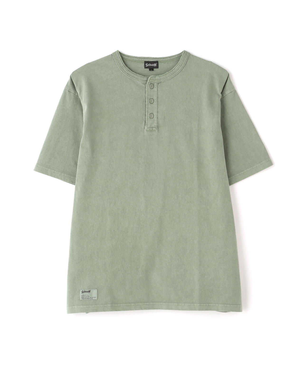 PIGMENT O/D SS HENLEY NECK T-SHIRT/ピグメント オーバーダイ ヘンリーネック Tシャツ