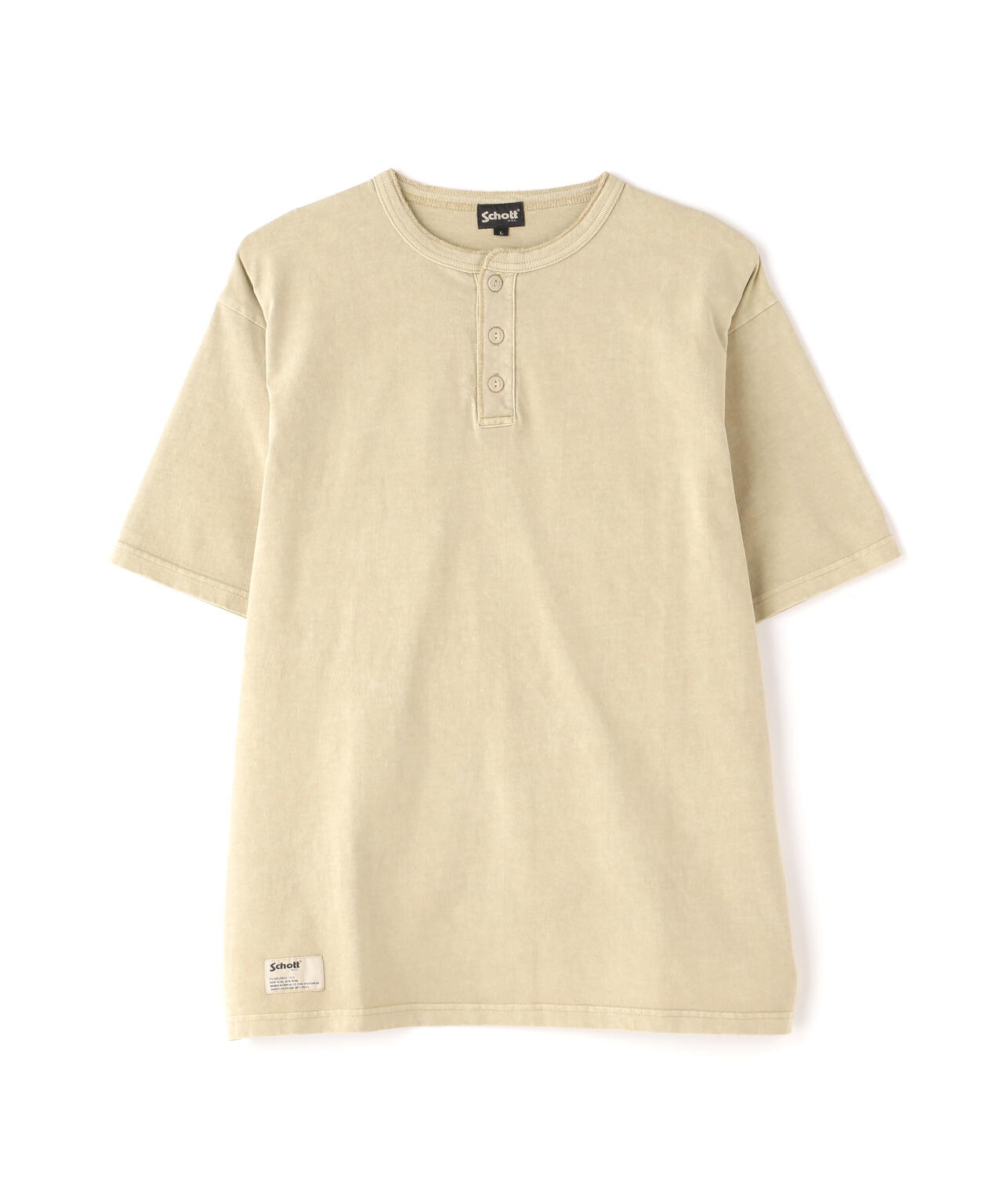 PIGMENT O/D SS HENLEY NECK T-SHIRT/ピグメント オーバーダイ ヘンリーネック Tシャツ