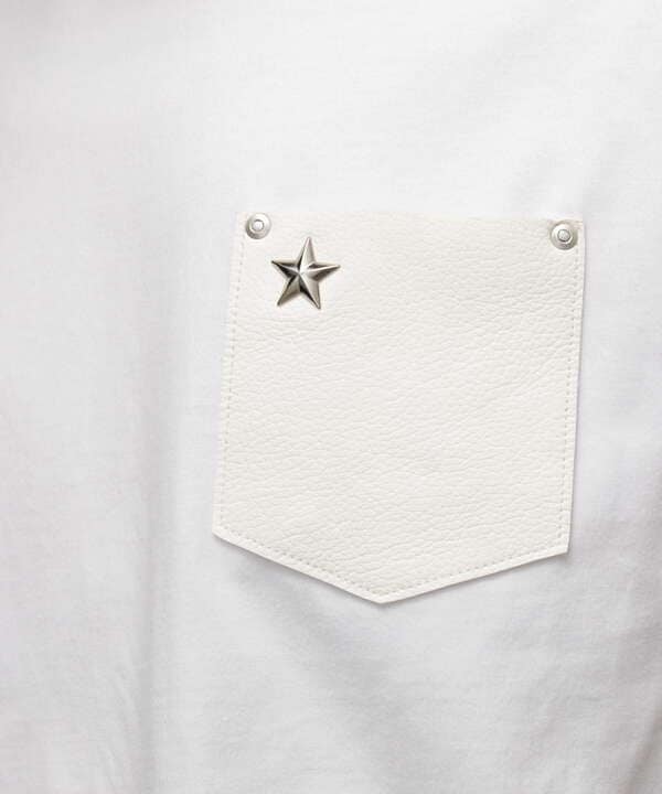 ONESTAR LEATHER POCKET T-SHIRT/ワンスターレザーポケット Tシャツ