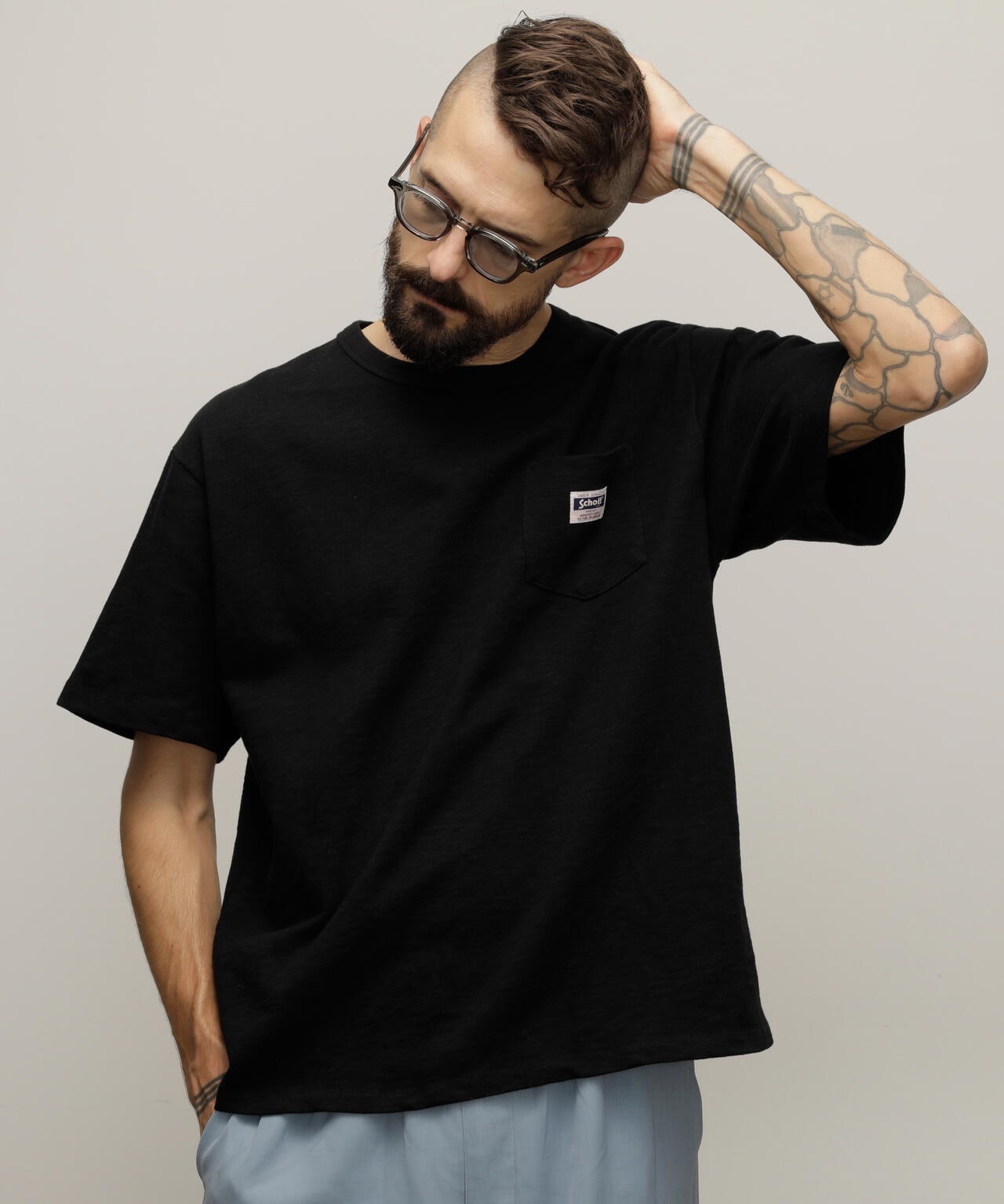 WORK LABEL POCKET T-SHIRT/ワークラベル ポケットTシャツ | Schott