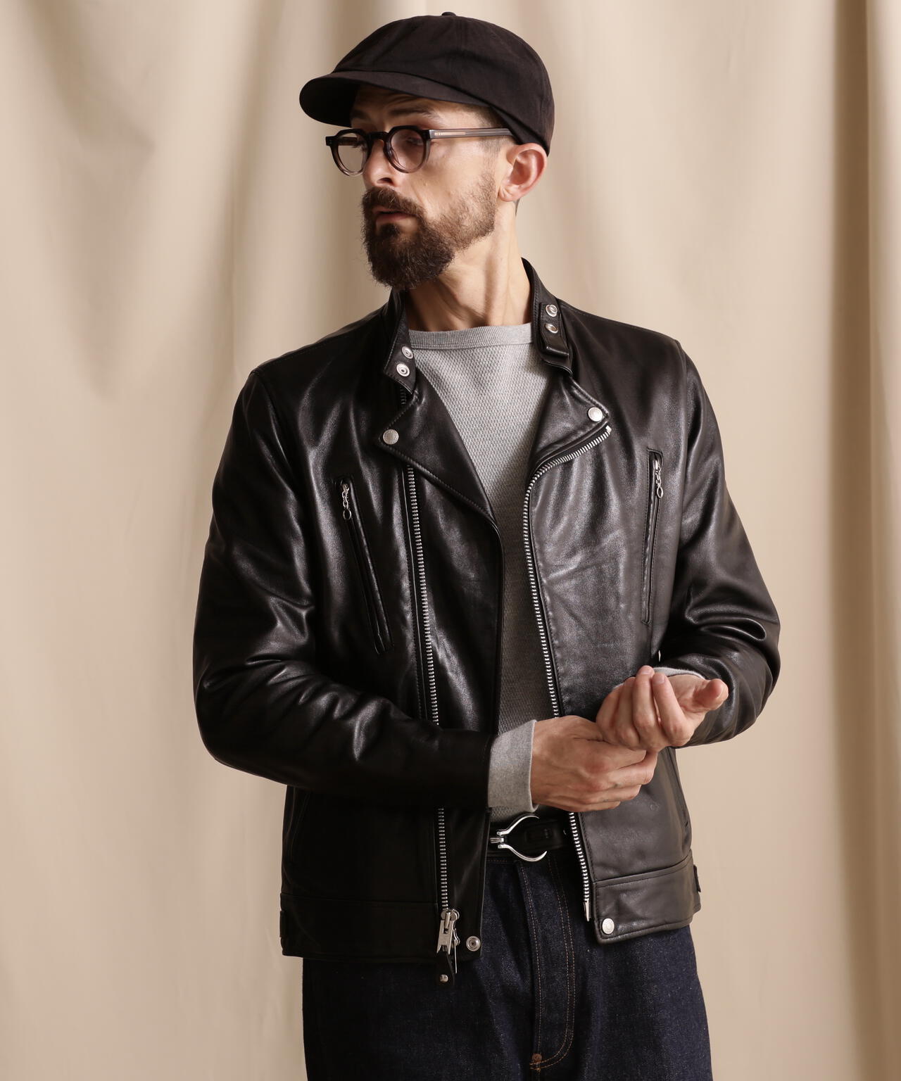 メンズSchott Double Leather Jacket