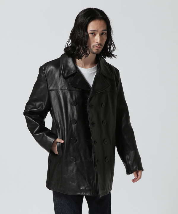 140 LEATHER PEACOAT/レザーピーコート