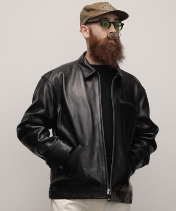 LEATHER TRACKER JACKET/レザートラッカージャケット