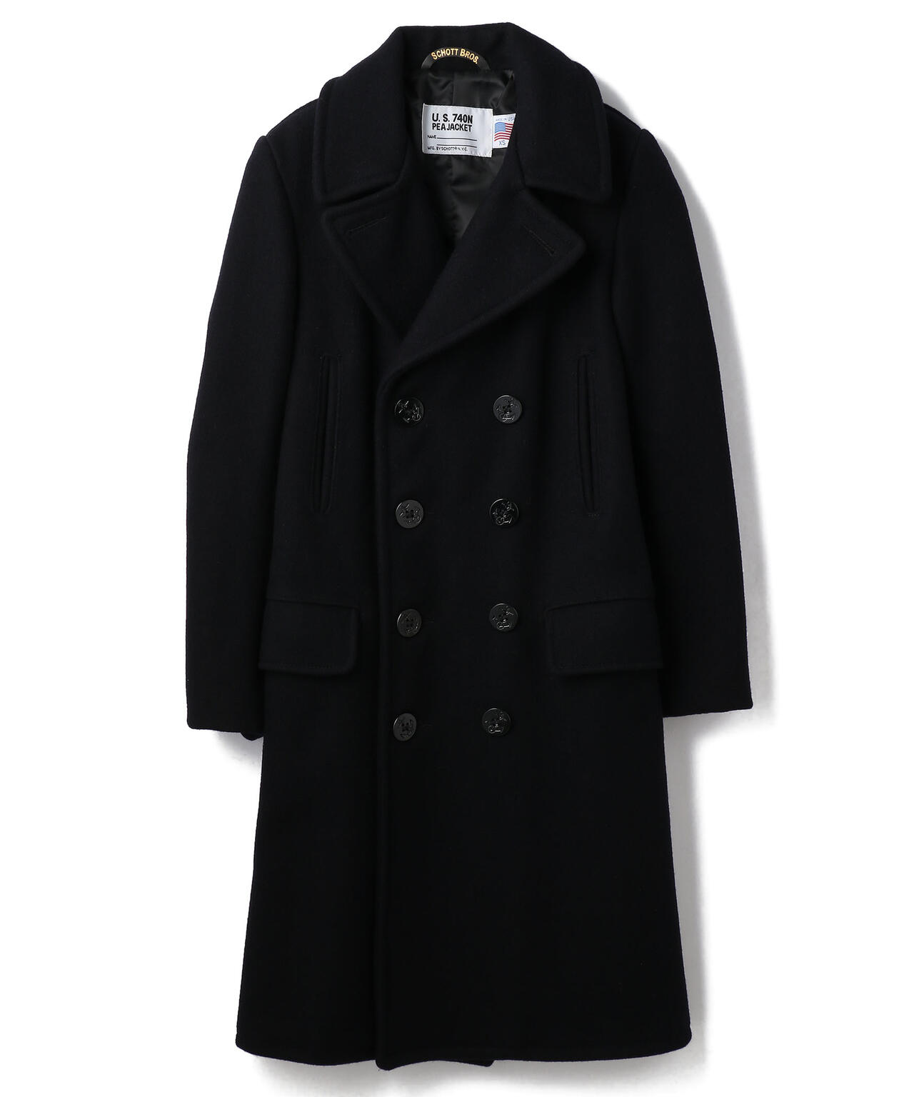 714US LONG MELTON PEACOAT/ロング メルトン ピーコート | Schott