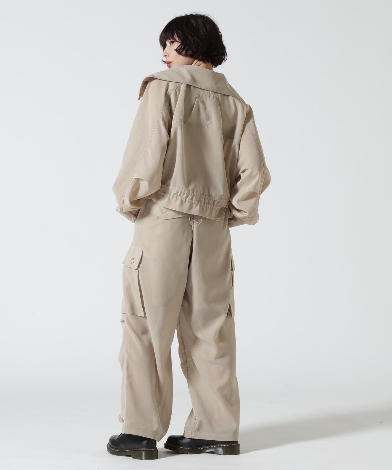 Women's/×RUMBLE RED/ランブルレッド/SLUB CHIFFON CARGO PANTS/スラブシフォン カーゴパンツ