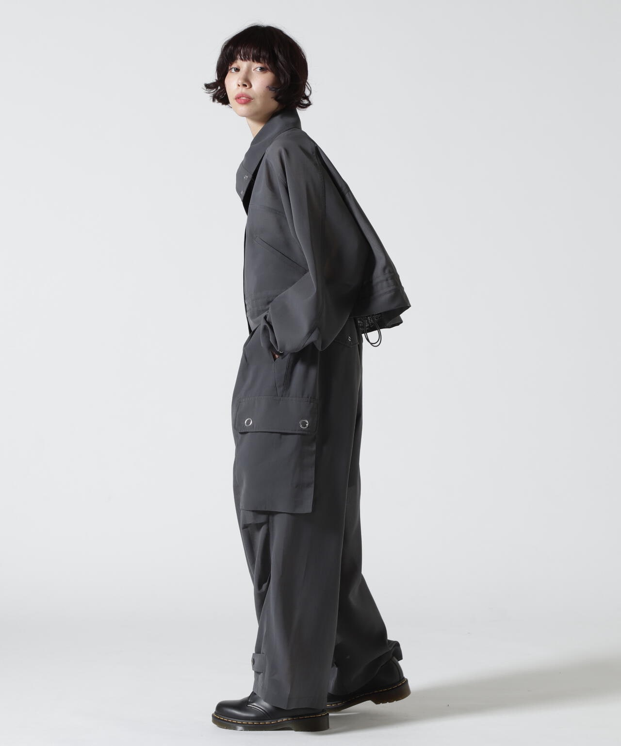 Women's/×RUMBLE RED/ランブルレッド/SLUB CHIFFON CARGO PANTS/スラブシフォン カーゴパンツ