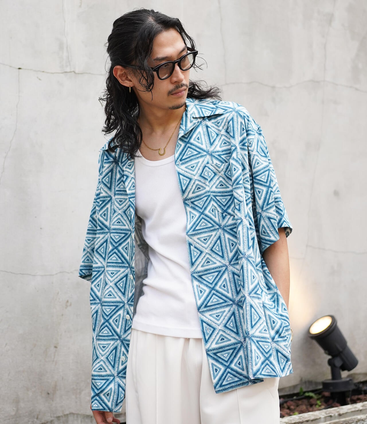 HAWAIIAN SHIRT "GEOMETRIC TRIANGLE"/ハワイアンシャツ "ジオメトリック トライアングル"