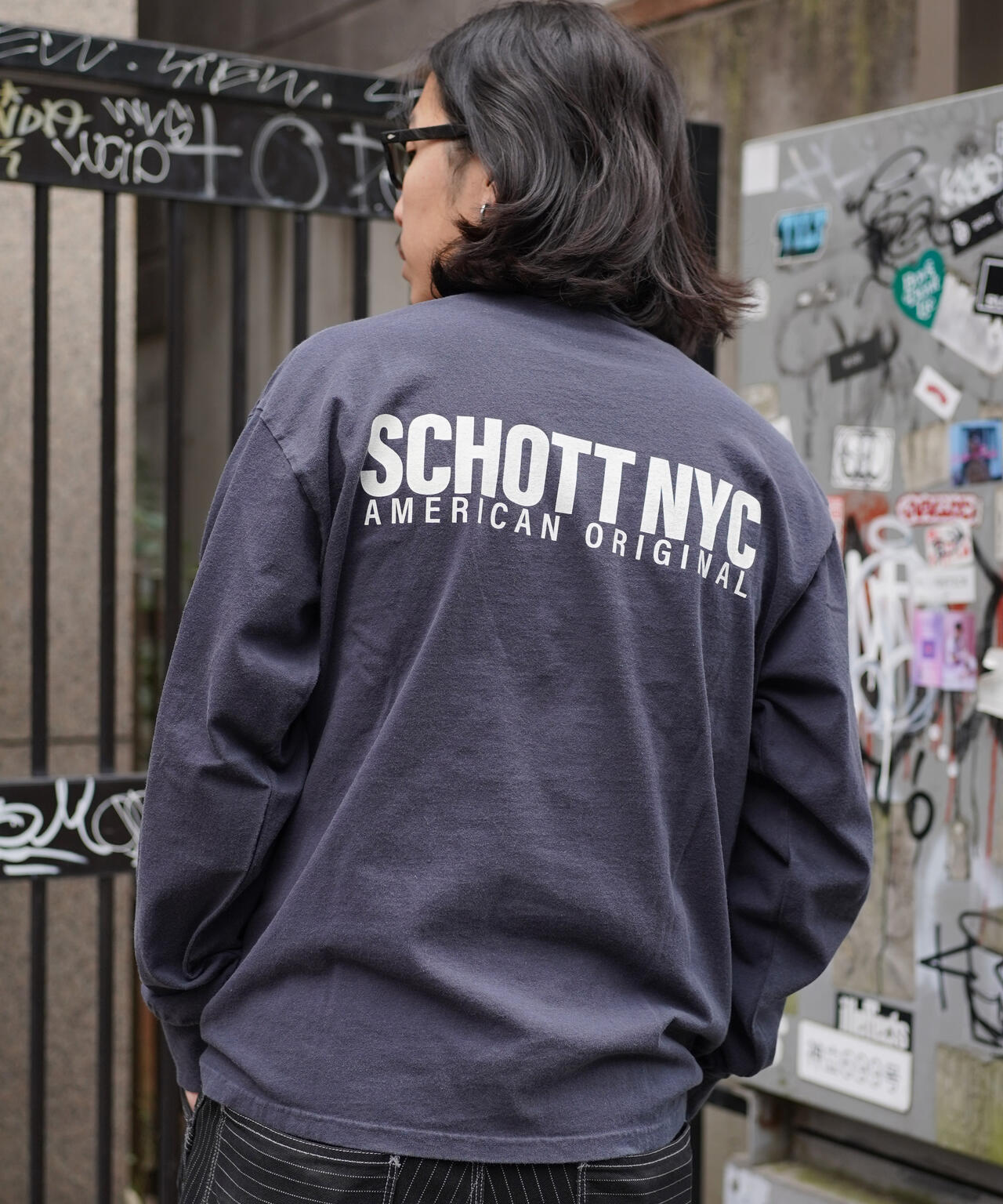 直営限定/LS T-SHIRT SCHOTT NYC/ロングTシャツ ショット ニューヨーク