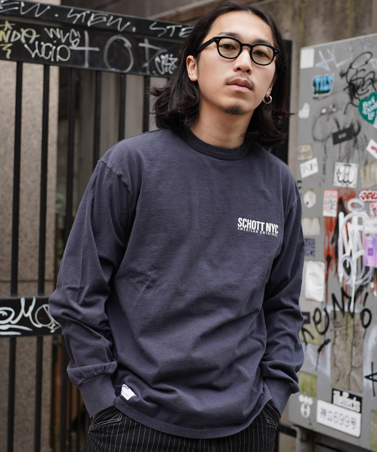 直営限定/LS T-SHIRT SCHOTT NYC/ロングTシャツ ショット ニューヨーク