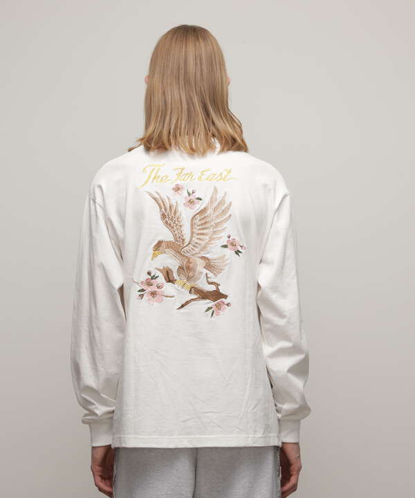 LS HENLEY TｰSHIRT "CHERRY BLOSSOMS EAGLE"/ヘンリーネック ロンT "チェリーブロッサム イーグル"