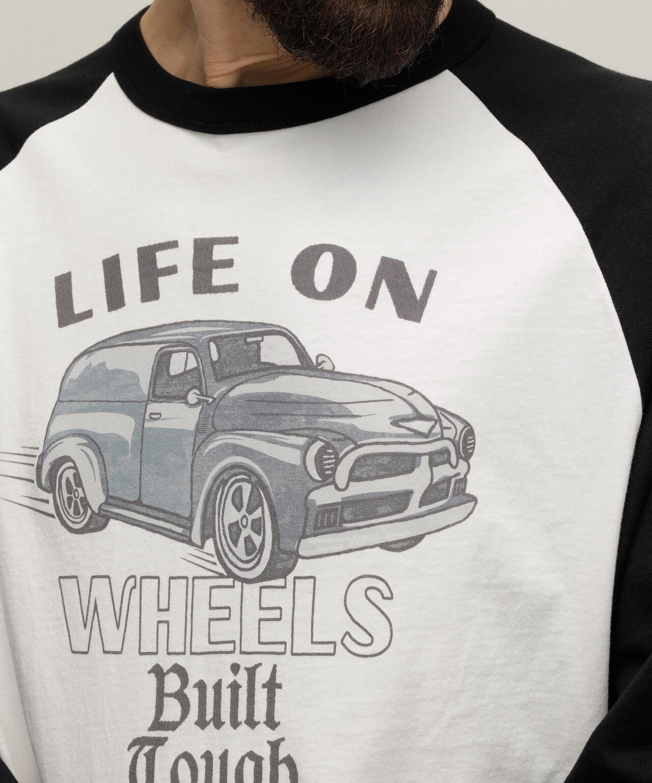 RS T-SHIRT "LIFE ON WHEELS"/ラグランスリーブ Ｔシャツ "ライフ オン ホイールズ"