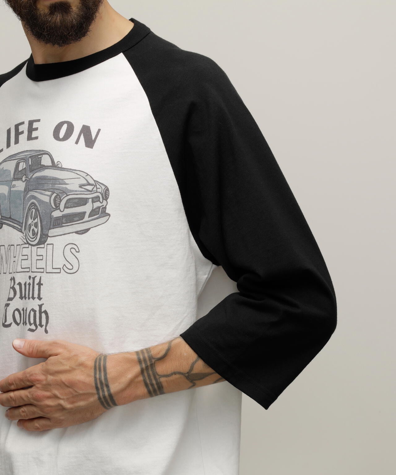 RS T-SHIRT "LIFE ON WHEELS"/ラグランスリーブ Ｔシャツ "ライフ オン ホイールズ"