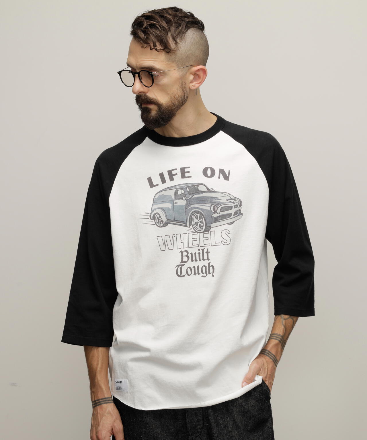 RS T-SHIRT "LIFE ON WHEELS"/ラグランスリーブ Ｔシャツ "ライフ オン ホイールズ"