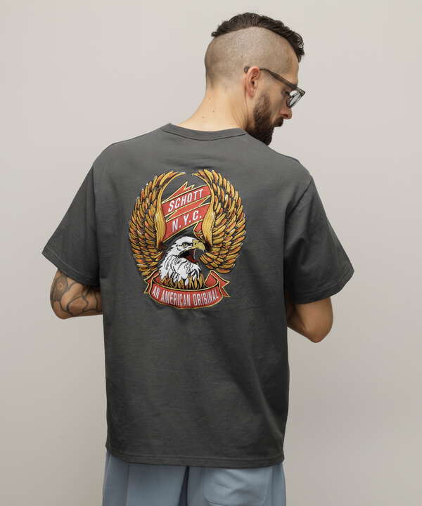 T-SHIRT "EAGLE AND RIBBON EMB"/刺繍Tシャツ "イーグル アンド リボン"